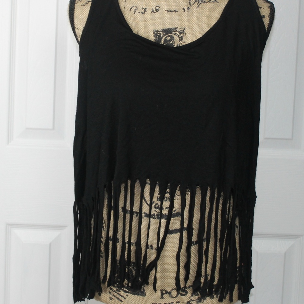 Wallflower black fringe crop top